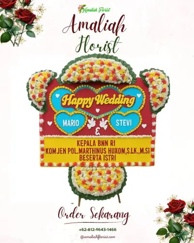 Karangan Papan Bunga Pernikahan di Tegalgirang